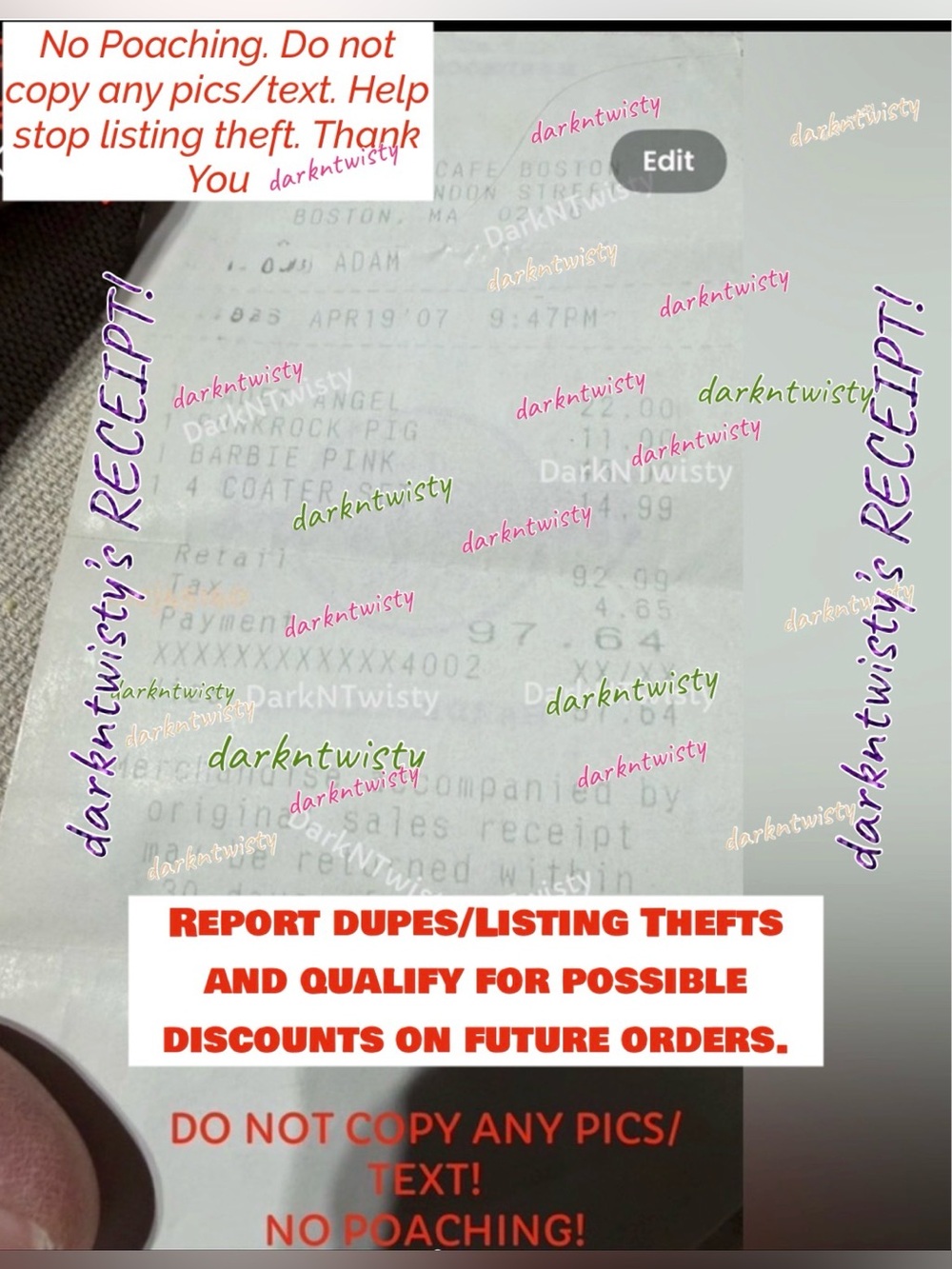 ORIGINAL OWNER MIB RARE SALES RECEIPT Hard Rock Café Barbie w Exclusive Pin - Picture 2 of 7